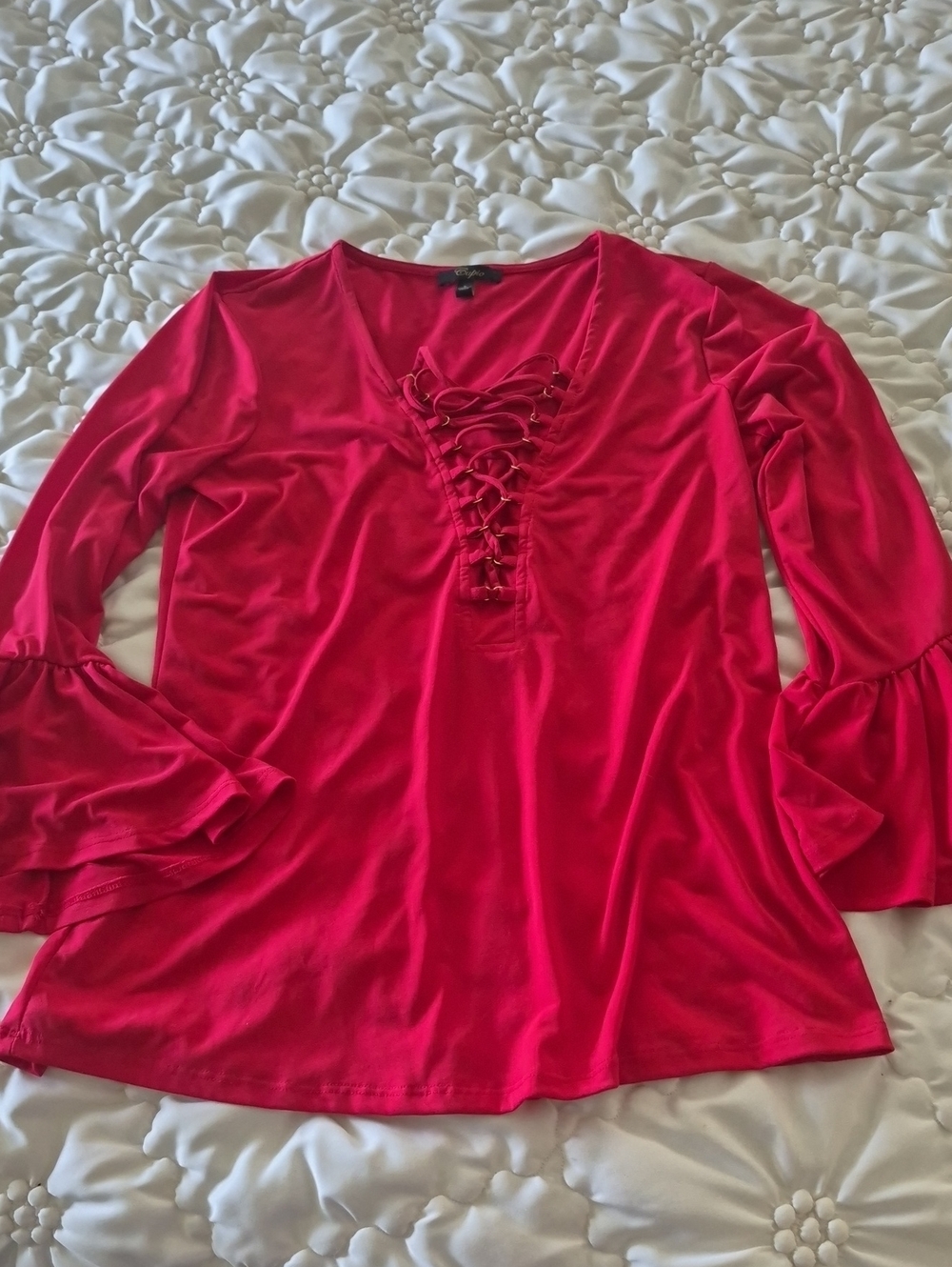 Women’s Lace-Up V-Neck Top